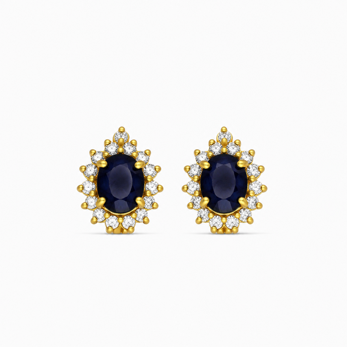 Sapphire Halo Stud Earrings