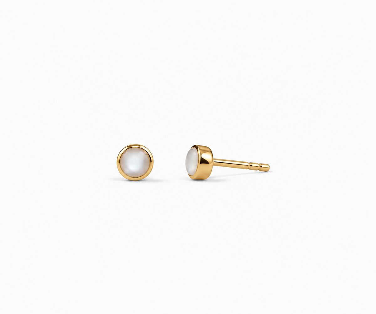 Sterling Silver Pearl Stud Earrings