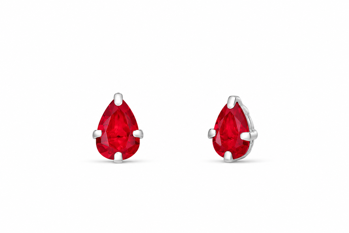 Rouge Pear Studs