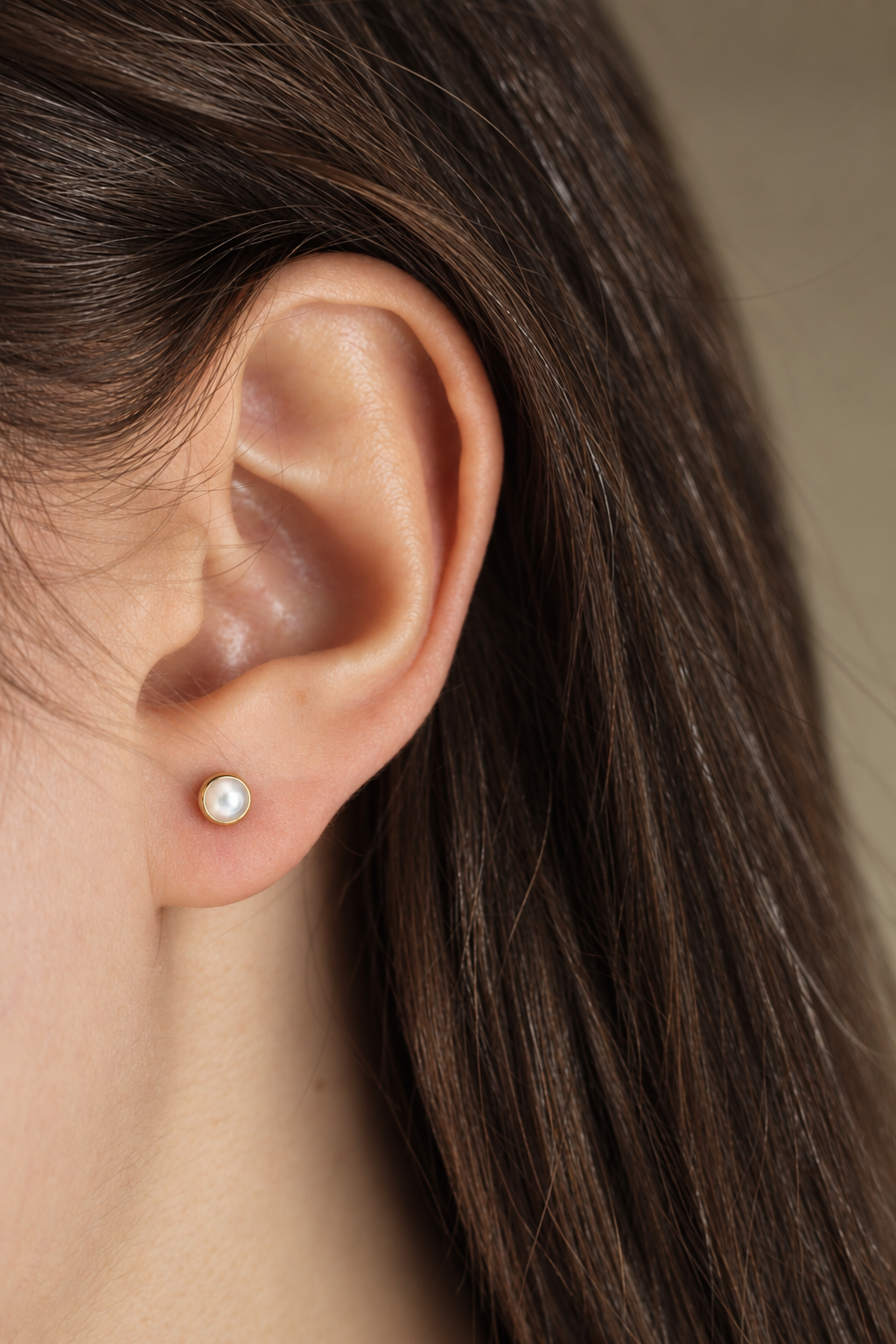 Sterling Silver Pearl Stud Earrings
